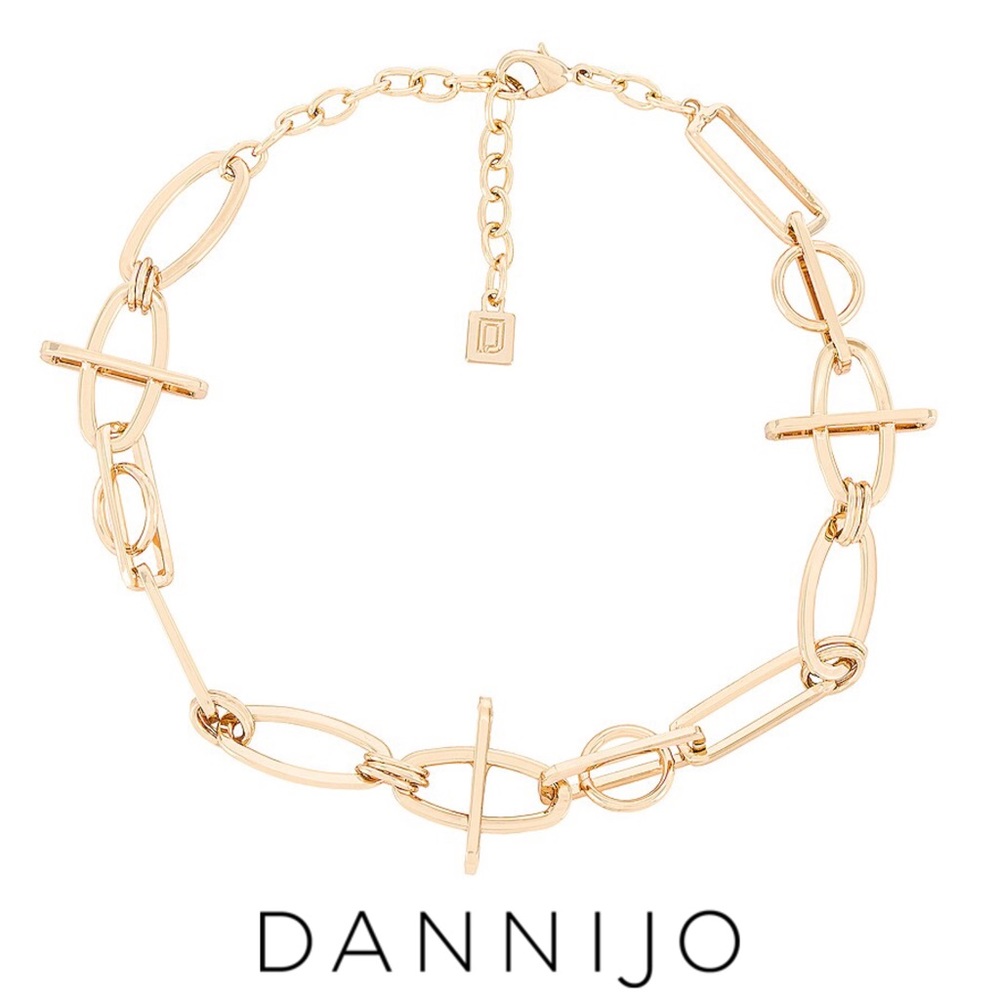 DANNIJO You Me Necklace in Metallic Gold NWT